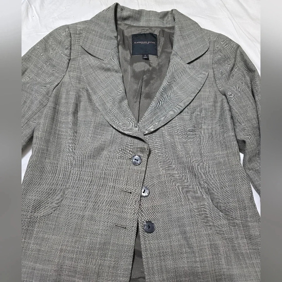 Classiques Entier Atelier Rounded Hem Blazer, Taupe & Beige Plaid, Sz 12, EUC! - Picture 4 of 11